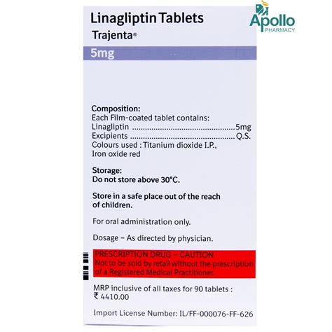 Trajenta 5 Mg Tablet 10s Price Uses Side Effects Composition