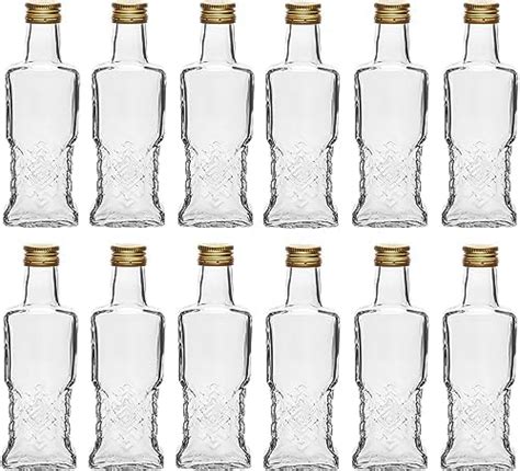 lilawelt24 12 x Leere Glasflaschen Zum Befüllen 200 ml Likörflaschen