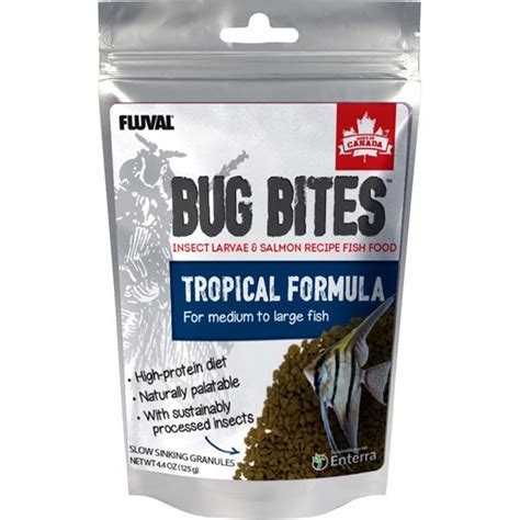 Fluval Fl Bug Bites Tropical Freshwater Formula Medium And Large Granules