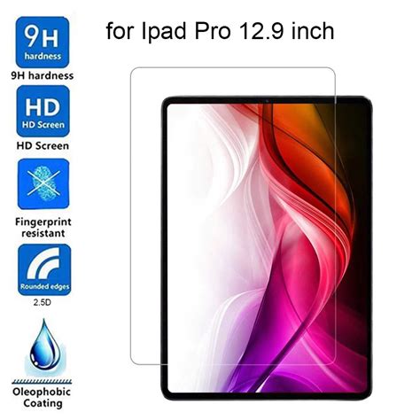 Carprie Tablet Screen Protectors 9h Hd Tempered Glass Screen Film Protector For Ipad Pro 12 9