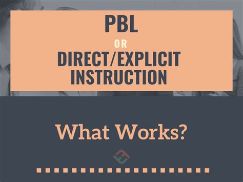 Direction Instruction Versus Project Based Learning Teachthought