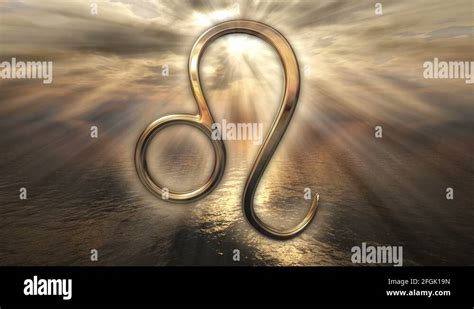 Animated Mystic Golden Zodiac Horoscope Leo Symbol D Rendering K