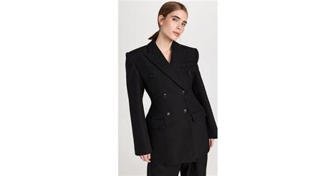 Wardrobe NYC Double Breasted Contour Blazer In Black Lyst