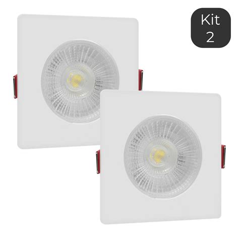 Kit 2 Spot Led Pro 7w Quadrado Embutir Direcionável AliExpress