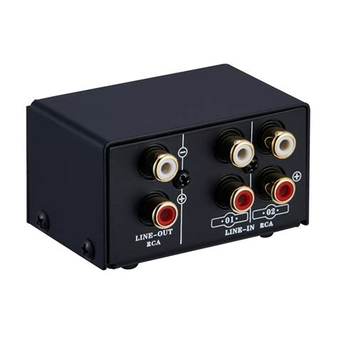 Linepaudio Audio Switcher Rca 2 In 1 Out 1 In 2 Out A B Switch Stereo Audio Splitter Box With