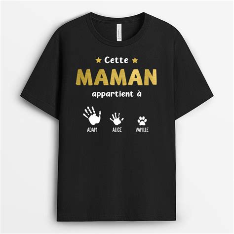 Cette Mamie Appartient À Cadeau Personnalisé T Shirt Pour Mamie Ma