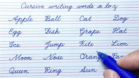 Cursive Writing Words A To Z Cursive Abcd How To Write In Cursive