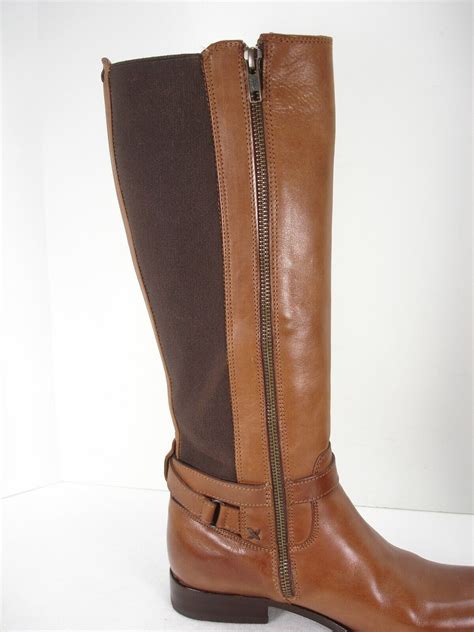 Frye Melissa Gore Cognac Leather Riding Boots W Gem