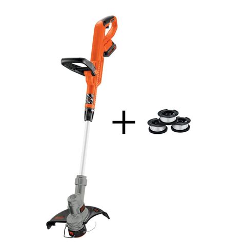 Black Decker 20v Max Cordless Battery Powered 2 In 1 String Trimmer And Lawn Edger With 3 Pack Of