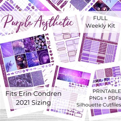 Pastel Rainbow Printable Planner Weekly Kit Erin Condren Etsy