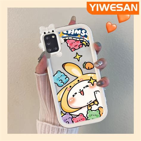 Yiwesan เคสปลอกสำหรับ Samsung A31การ์ตูนอะนิเมะกระต่ายน่ารักใหม่กัน