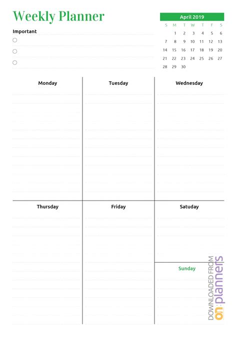 Week At A Glance Printable Calendar Free Letter Templates