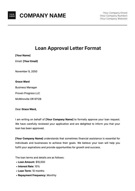 Free Loan Approval Letter Format Template to Edit Online