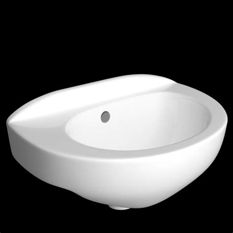 Wall Hung Half Round Wash Basin Modeled In 3ds Max