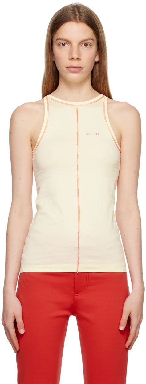 Marni Off White Exposed Seam Tank Top Ssense Canada