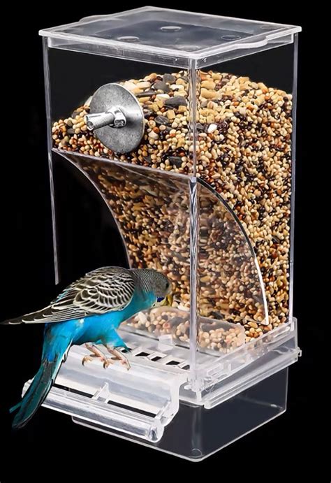 Buy No Mess Bird Cage Feeder Automatic Parrot Seed Feeders with Perch ...