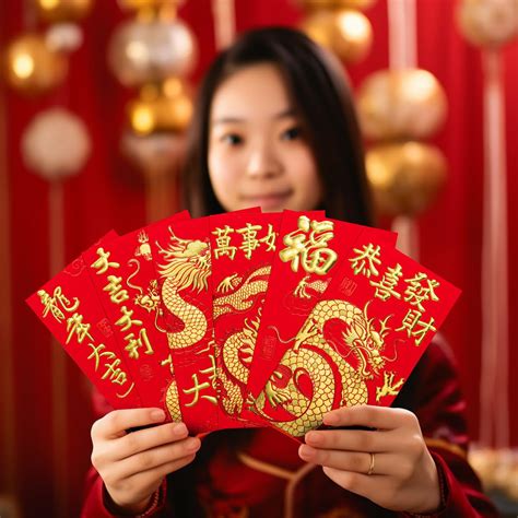 Lurrose Pcs Chinese Red Envelopes Year Of The Dragon Red Packet