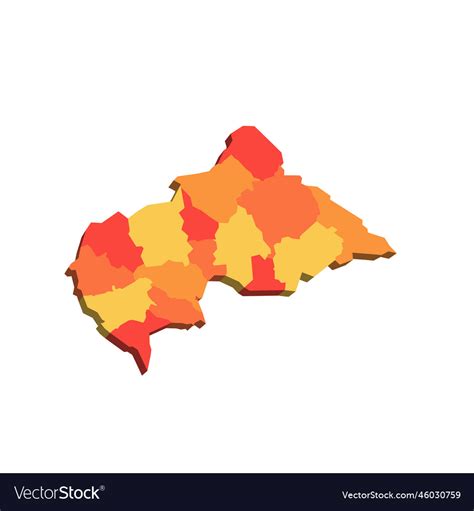 Central African Republic Political Map Royalty Free Vector