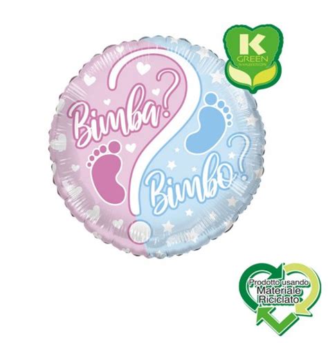 Pallone Foil Gender Reveal Bimbo O Bimba Tondo K Green