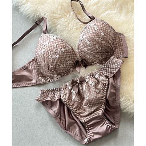 フランデランジェリー fran de lingerie ブラショーツセット Bra shorts ペアブラジャー ペアブラジャーワイヤー有り ブラジャーショーツセット ブラウン