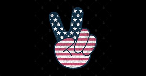 American Flag Peace Sign - American Flag Peace Sign - Sticker | TeePublic