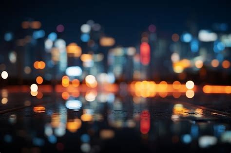 Premium AI Image Mesmerizing Abstract Night With City Lights Bokeh In