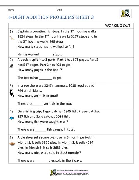 2 Digit Addition Word Problems