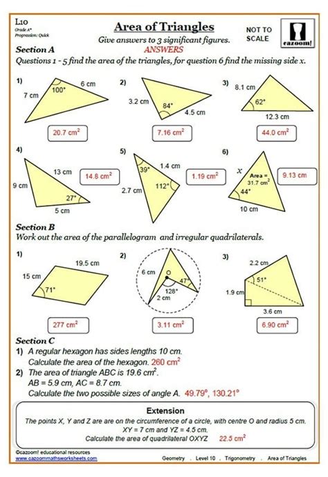 Trigonometry Worksheets With Answers Maths Worksheets