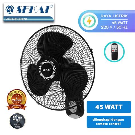 Jual Sekai Kipas Angin Dinding Remote Wall Fan Inch Wfn