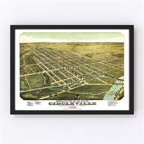 Vintage Map of Circleville, Ohio 1876 by Ted's Vintage Art