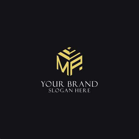 MP Initial Monogram With Hexagon Shape Logo Creative Geometric Logo