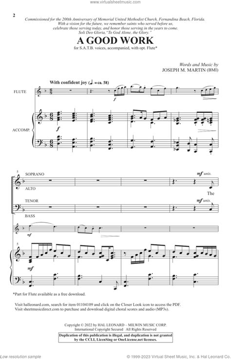 A Good Work Sheet Music For Choir Satb Soprano Alto Tenor Bass