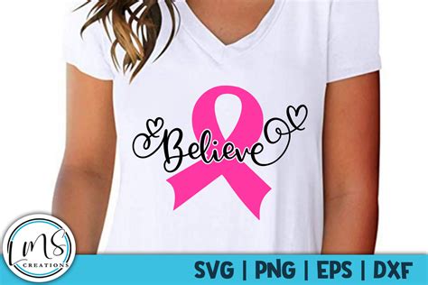 Believe Breast Cancer Awareness SVG PNG EPS DXF 367994 Cut