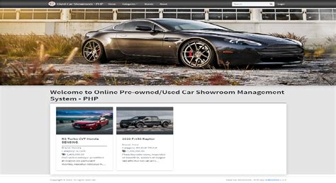 Online Pre Owned Used Car Showroom Management System In PHP Free Source