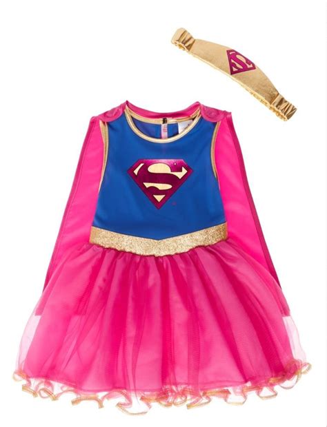 Girls Pink Supergirl Costume Complete With Cape Age 56 Years Halloween