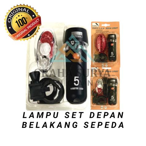 Jual Lampu Senter Sepeda Depan Belakang Merah Led Power Beam Warning