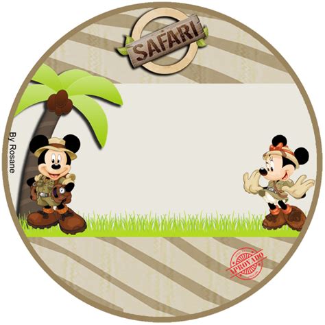 Kit Personalizados Tema Safari Do Mickey E Da Minnie Para Imprimir