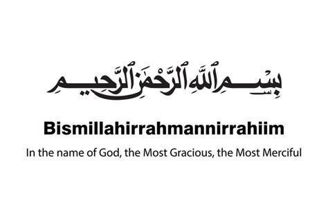 Bismillah Written in Islamic or Arabic Calligraphy. Meaning of Bismillah In the Name of Allah ...