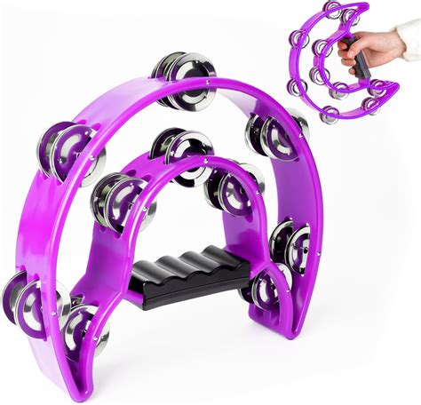 Amazon.com: Tambourine Double Row Metal Jingles Half Moon Musical ...