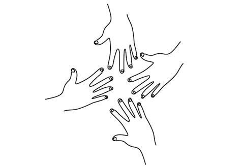 Premium Vector One Continuous Single Line Hand Drawing Of Four Opened