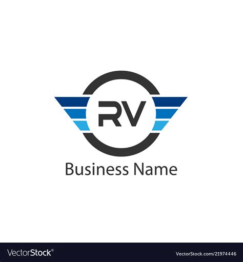 Initial Letter Rv Logo Template Design Royalty Free Vector