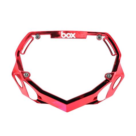 Box Two Mini Cruiser Bmx Number Plate Red Chrome White