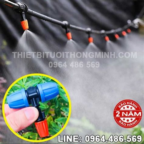 Đầu phun sương cam 1 tia chân 12mm Florain tưới hoa rau sân thượng