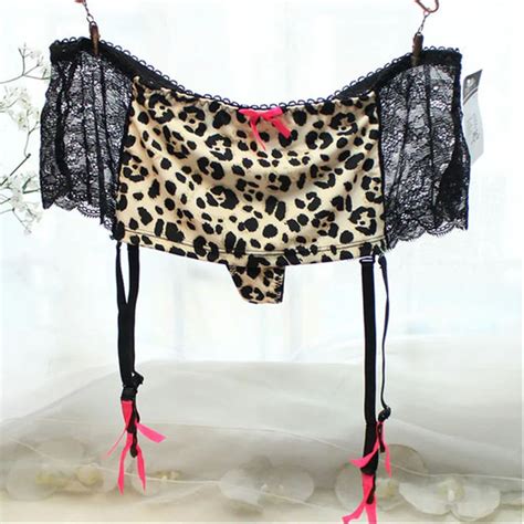 Leopard Print Garters Plus Size Garters Belts Lace Flowery Stockings