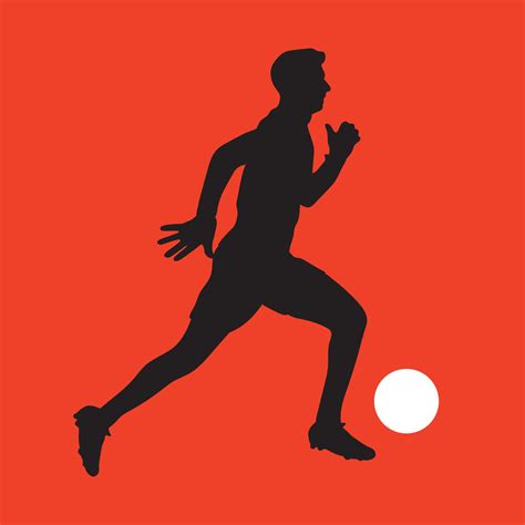 Football Soccer Player With Ball Running Run Silhouette Vector ...