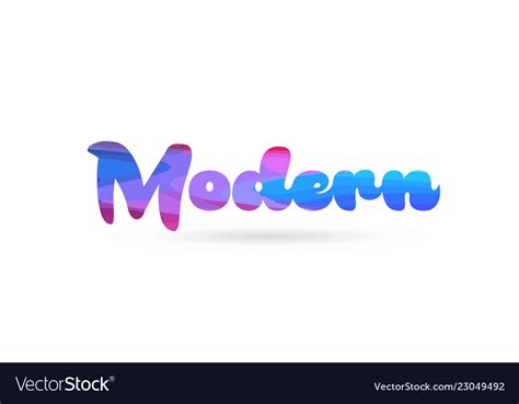 Modern Pink Blue Color Word Text Logo Icon Vector Image