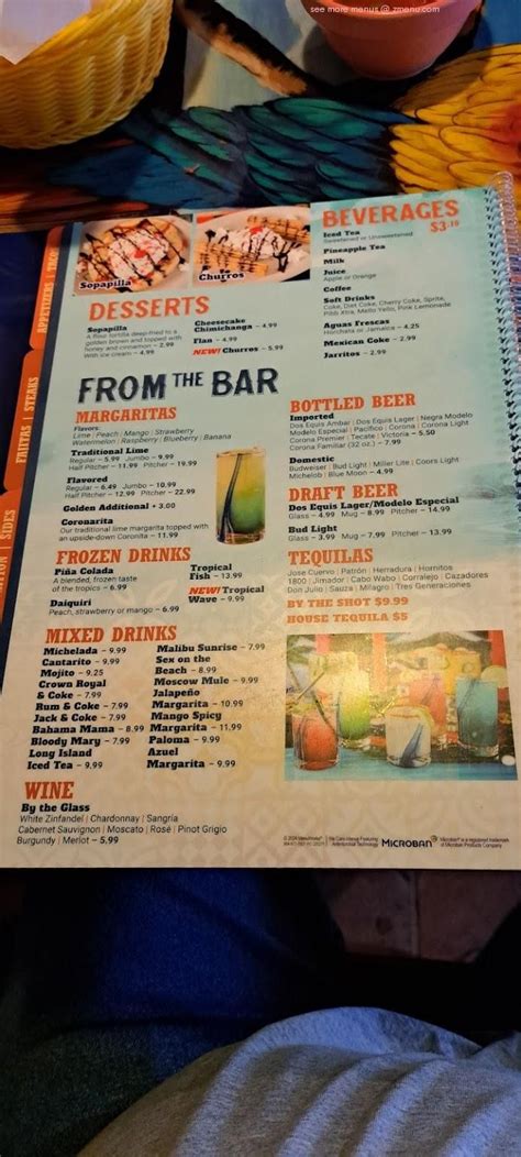 Menu At Casa Del Mar Restaurant Urbana
