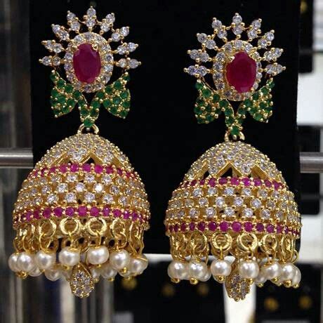 Jhumka Diamond Jewelry Earrings Gold Jhumka Earrings Diamond Earing