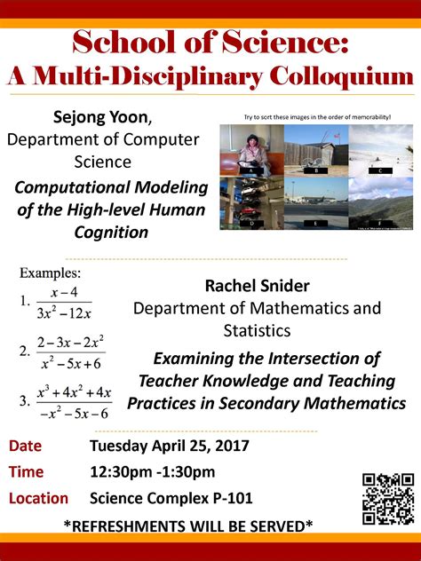 School of Science Colloquium: Tuesday, April 25, 2017 | School of Science