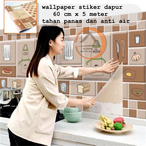 Jual Wallpaper Sticker Dinding Dapur Dapur 60 Cm X 5 Meter Tahan Panas